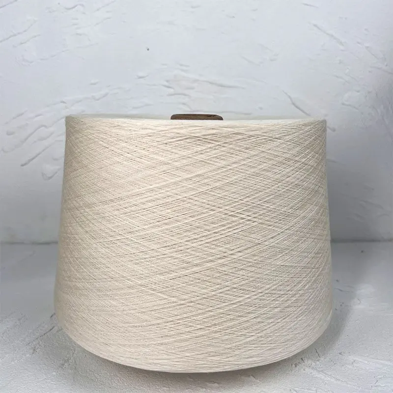Anti Pilling 100 Organic Cotton yarn 60s 1Ply Combed Compact Spinning Raw White Yarn For knitting