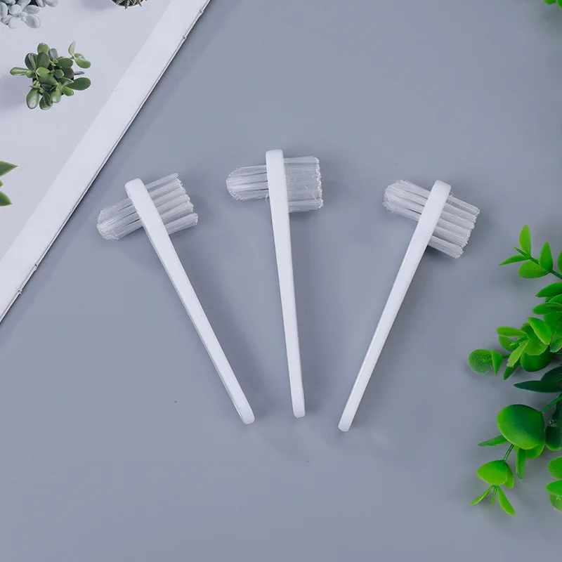 Dental lab Plastic OEM colorful double head hard nylon bristle denture brush