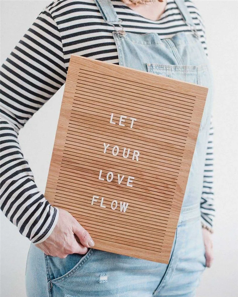 Rectangle Shape Handcrafts Display Board Menu Board Solid Wood Letter Board For Nursery Decoration