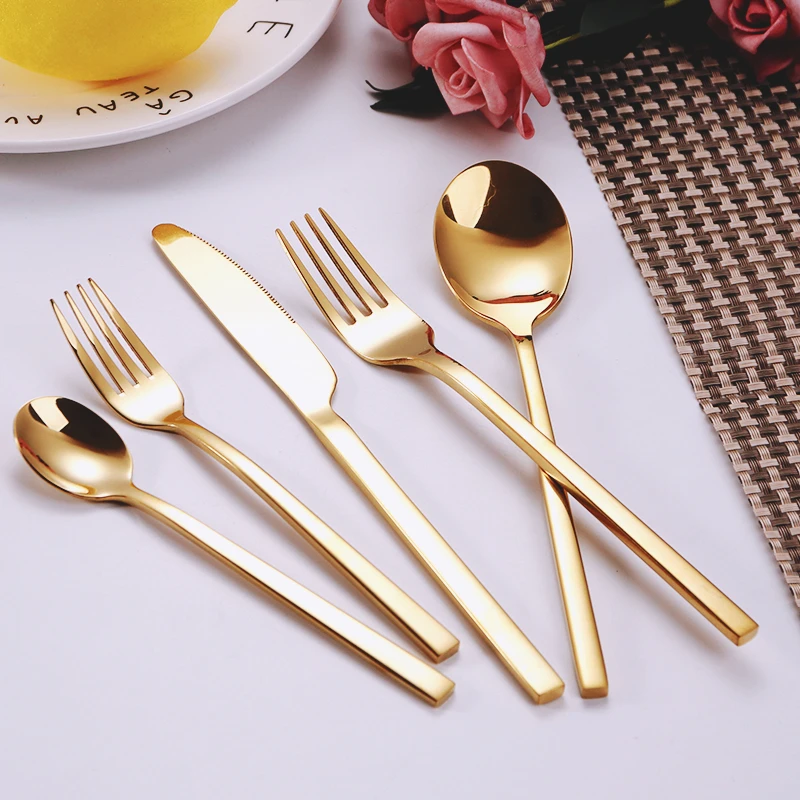 gold cutlery sets (3)
