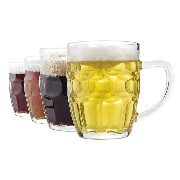 Dishwasher Safe 20 oz Plastic Beer Glasses BPA Free Dimple Stein Beer Mug for Oktoberfest Party