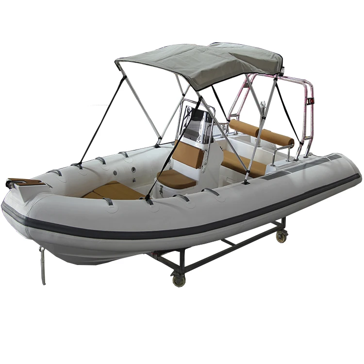 High Quality 16ft  PVC/Hypalon Rigid RIB 480 Inflatable Rowing Boats For Sale FiberGlass Hull Boat