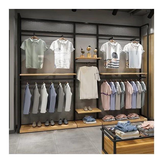 Manufacturer Wood and steel shop design ideas clothing store display stands showcase display