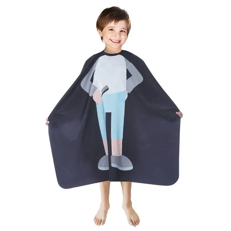 
barber polyester new design fashion printed custom barber shop children cape hair custom children hair cape salon kids cape 