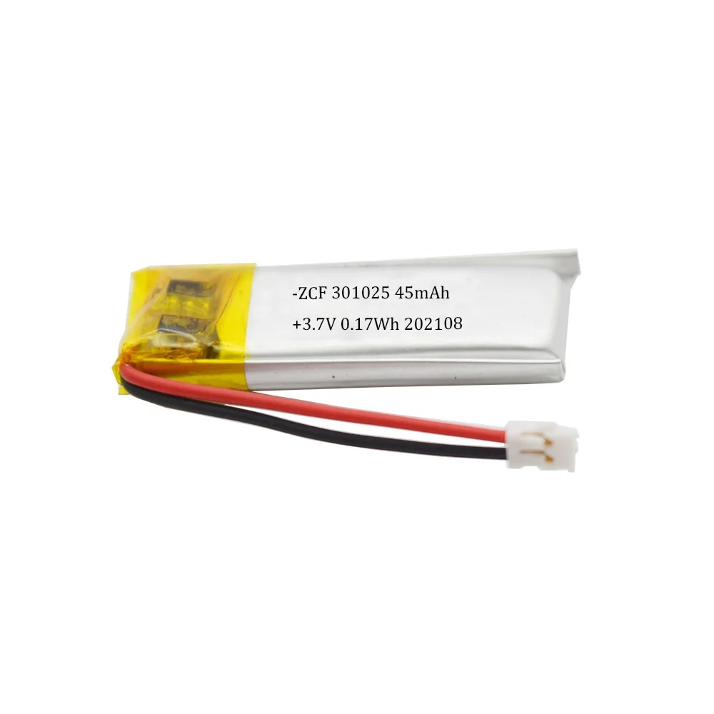 KC Approved Small Capacity ZCF 301025 3.7V 45mAh Lithium Polymer Battery for Earphones