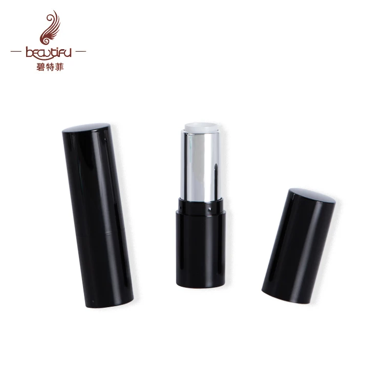 LOW MOQ 3-4g plastic lipstick packaging , black lipstick container , 11.8/12.1/12.7mm lipstick tube