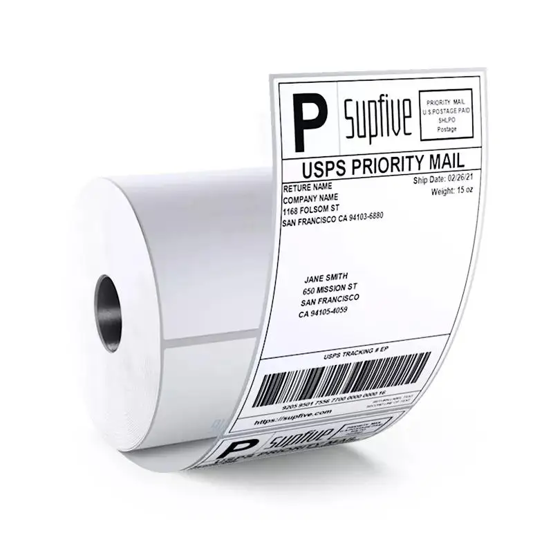 Stock A6 Thermal Printer 500PCS Waybill Waterproof Thermal Shipping Label Sticker Thermal Paper