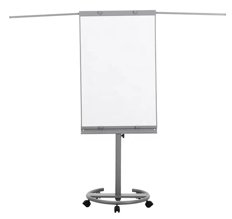 Office & school supplies height adjustable magnetic whiteboard flipchart easel mobile flip chart stand with wheels