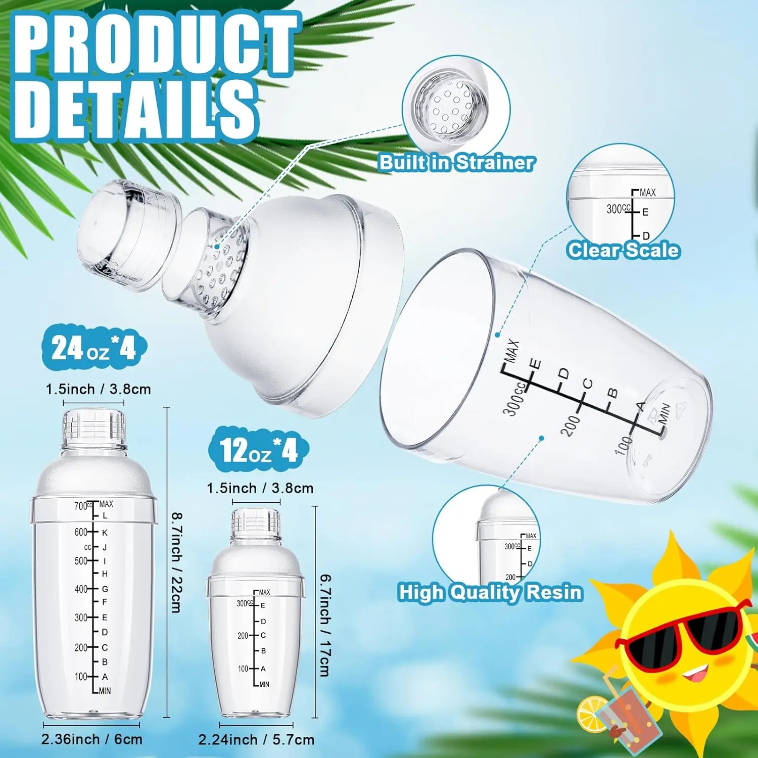 Custom Shaker Plastic Bartender Wine Clear Teapot Holder Wall Cocktail Hand Crank Milk Tea