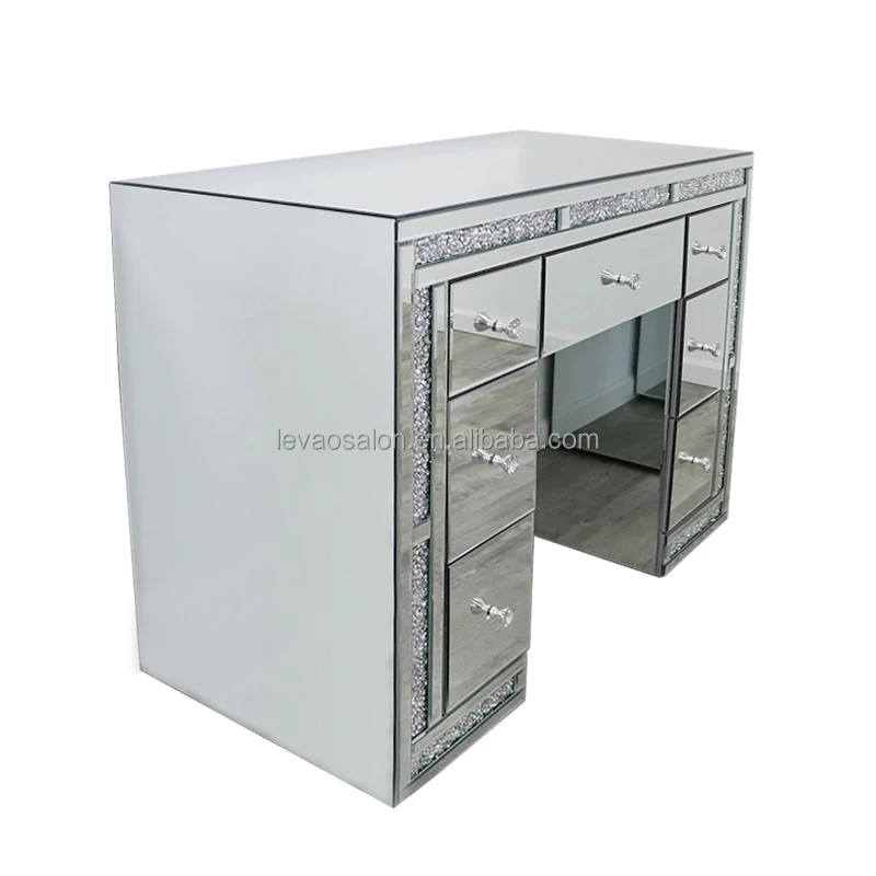 makeup table with lighted mirror