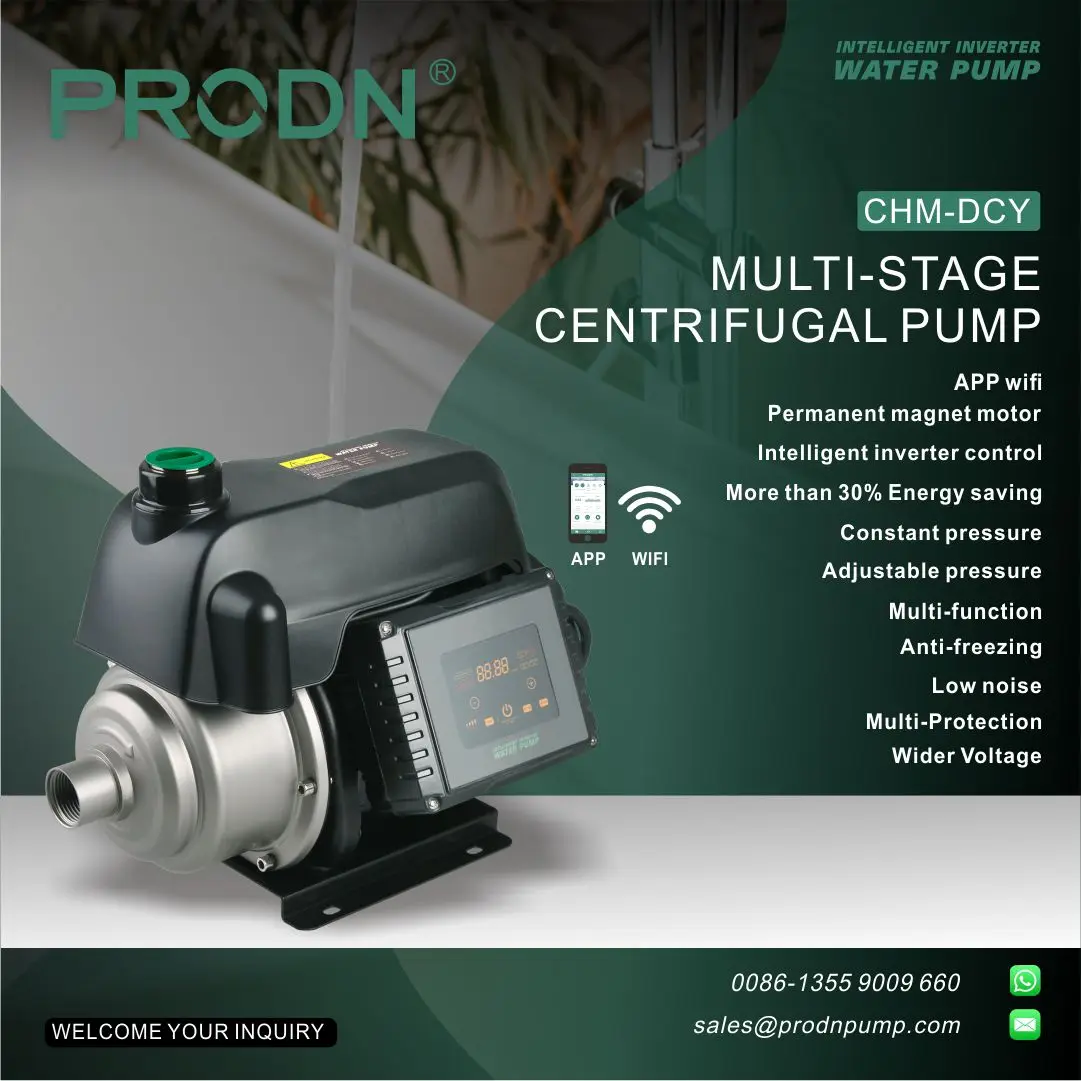 CHM4-3DCY LCD WIFI 2HP multistage centrifugal intelligent inverter water pump w permanent magnet motor