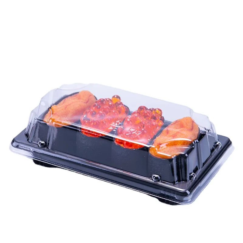 High quality disposable plastic sushi box custom logo takeout food container