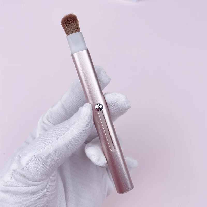 2 in 1 Cosmetic Tool Retractable Double-Tone Single Eye Shadow Brow Liner Lip Brush