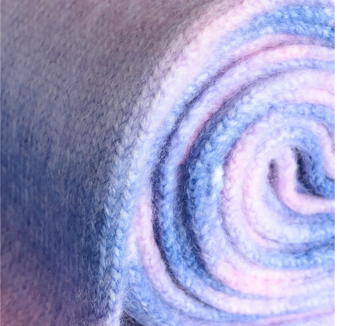 3.3s/1 4% Wool Blended Acrylic Rainbow cake Fancy Air Yarn woven worsted color gradient trim yarn on cone  for milk cotton yarn