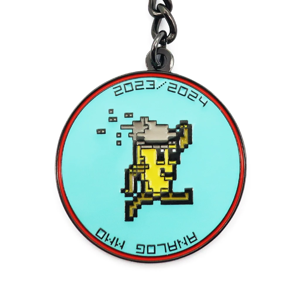 Manufacturers zinc alloy metal custom personalized round coconut tree mosaic key chain soft hard enamel keychains