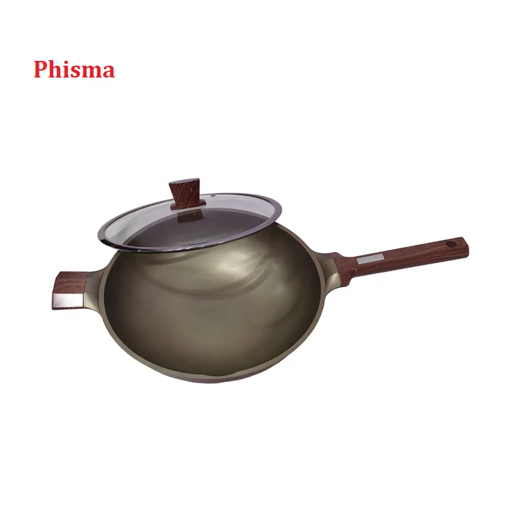 Hot Sale Kitchen Aluminum Cooking Wok Pan Non Stick Titanium Coating Factory Wholesale