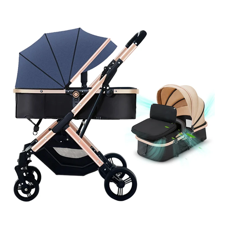 Stroller Luxury Multifunctional Foldable High Landscape Kids Pushchair Cart Travel Carriage Pram 3 in 1 Baby Stroller