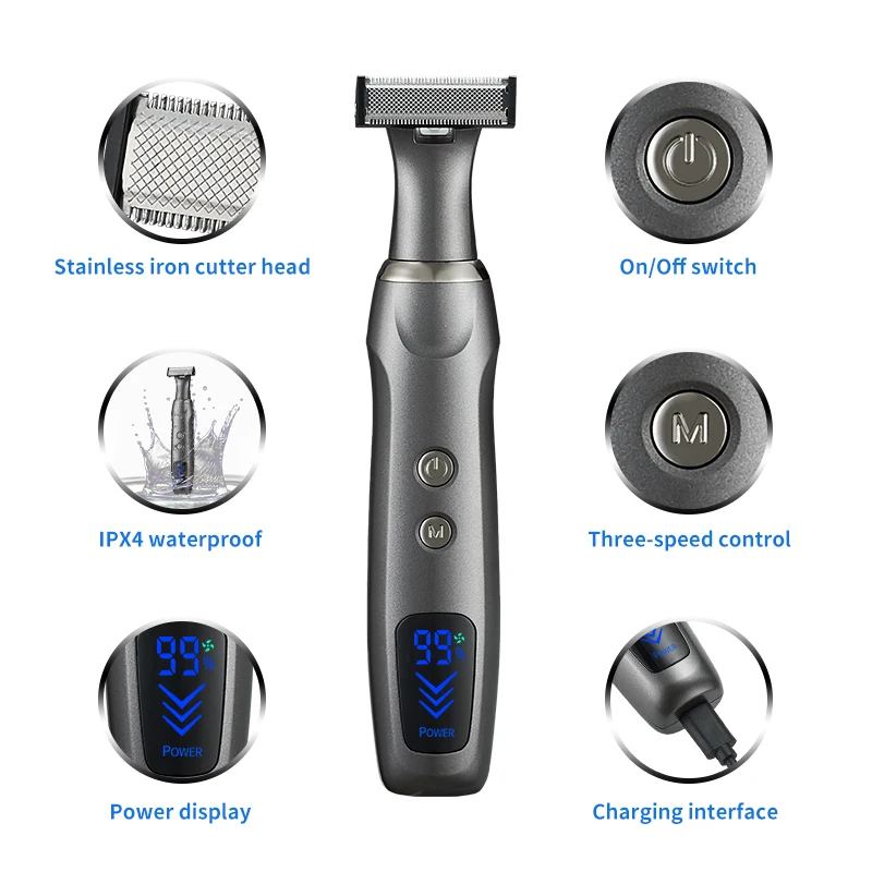 T Blade Edge Trimmer Shaver Kit Body Trimmer Waterproof Professional Rechargeable Electric Beard Shaver For Men