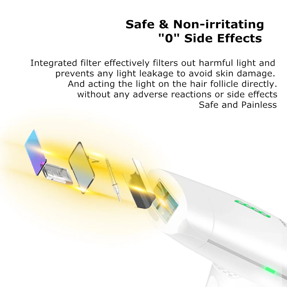 Diode Laser Hair Removal Device. 300000 Shoots Painless Permanent Laser Epilator For Women Men Whole Body Hair Removal