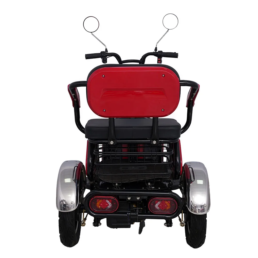 Adult pedal car tricycle passenger electric tricycle with front and rear sliding seats
