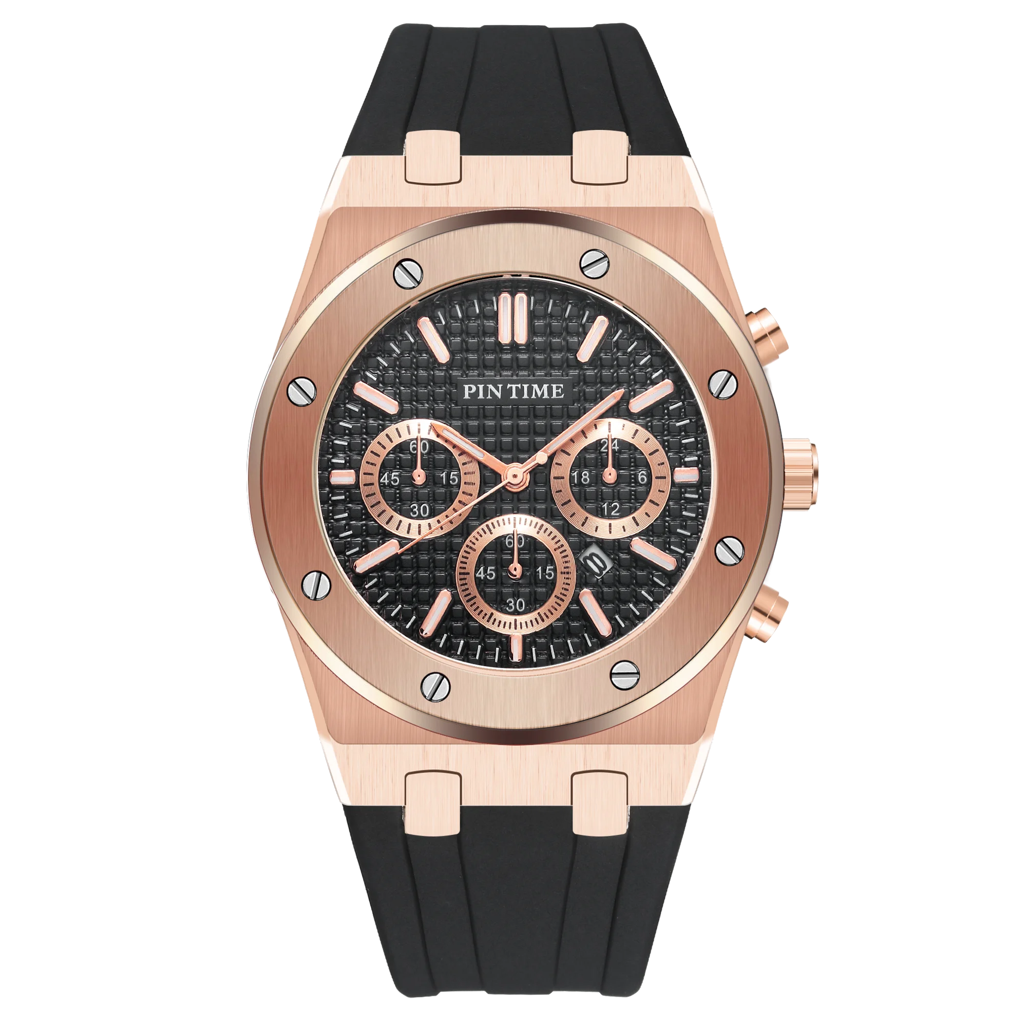 
PINTIME Top Quality Custom Stainless Steel Fashion Wrist watch for Men 