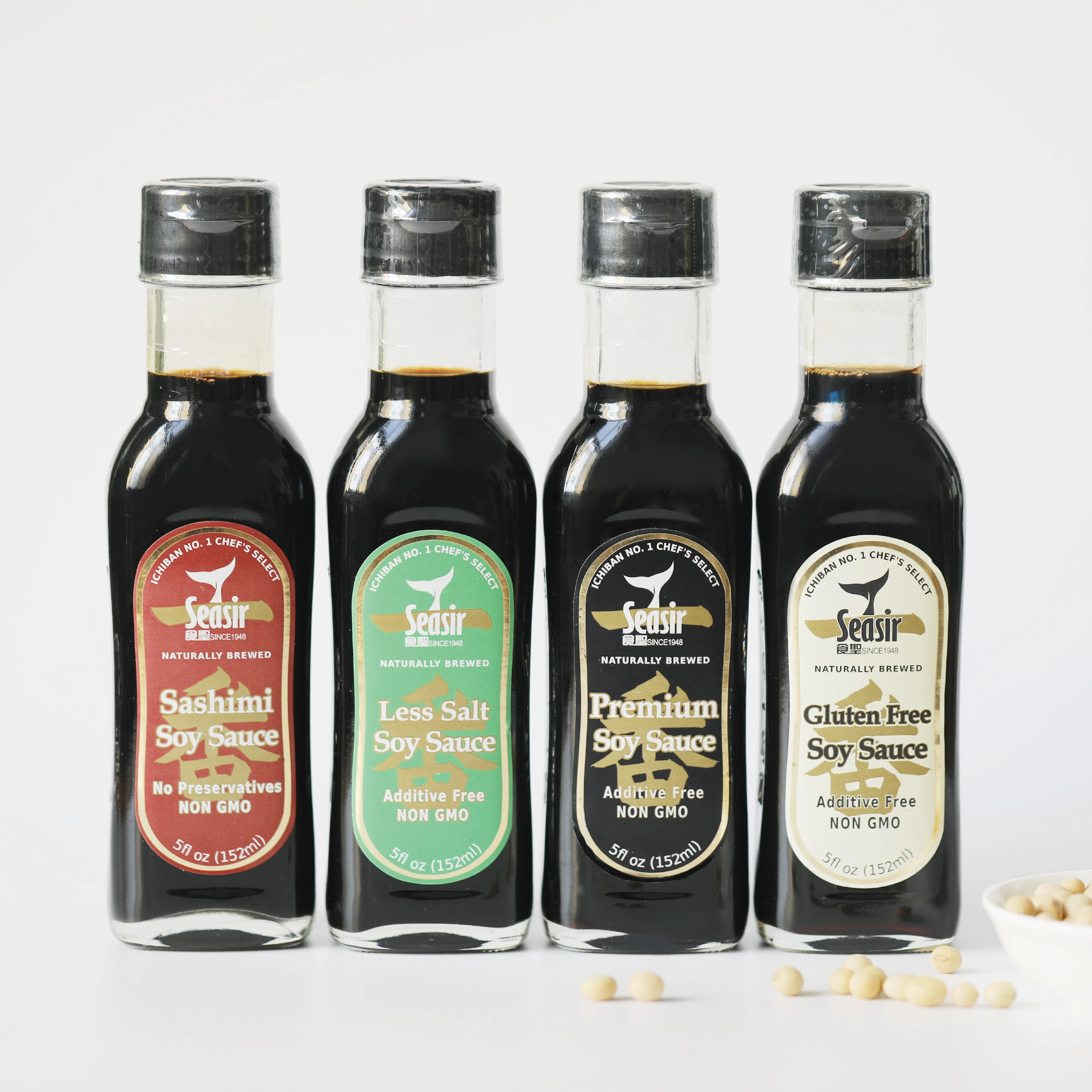 Non-GMO No Additives Sushi Soy Sauce Natural Brewed 152ml Glass Tamari Soy Sauce