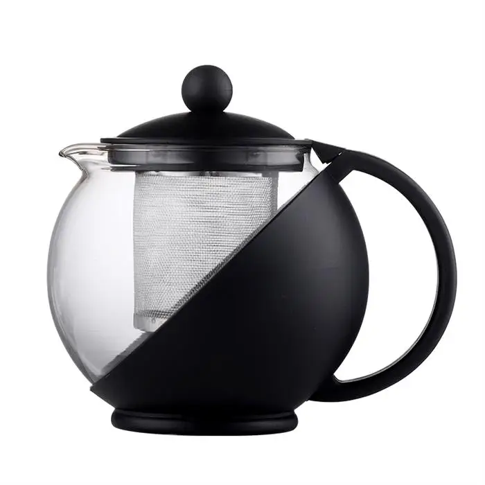 Heat Resistant Glass Teapot With Stainless Steel Infuser Heated Container Tea Pot Good Clear Taste Kettle Square Filter Bask