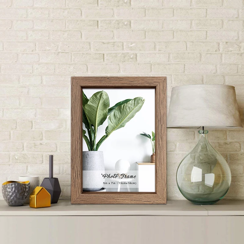 Nordic Style 5x7 Handmade Natural Dark Brown Wood MDF Photo Frame