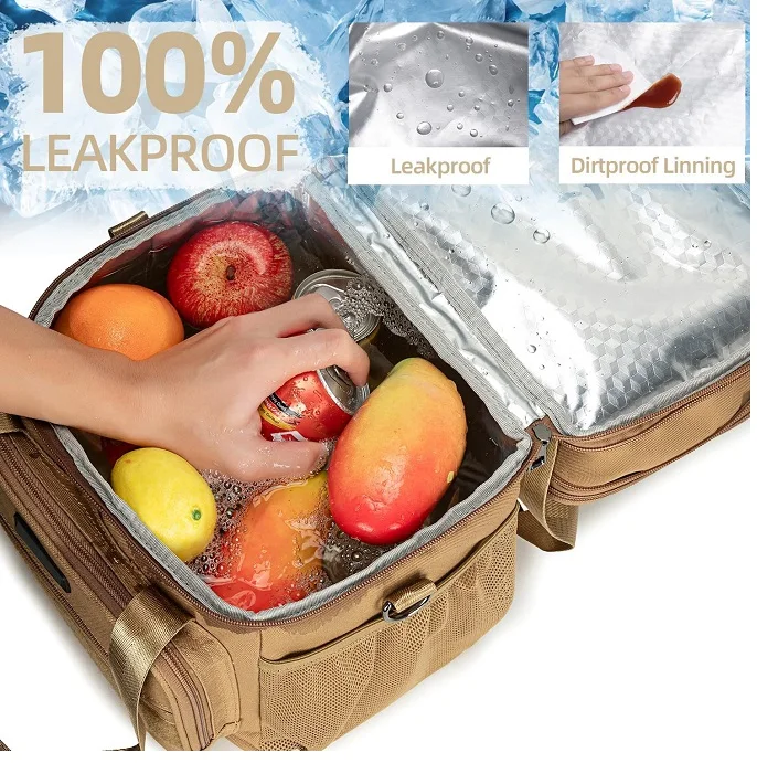 Wholesale small Oxford cooler tote bag for lunch beverage catering delivery custom food packaging insulated thermal bag