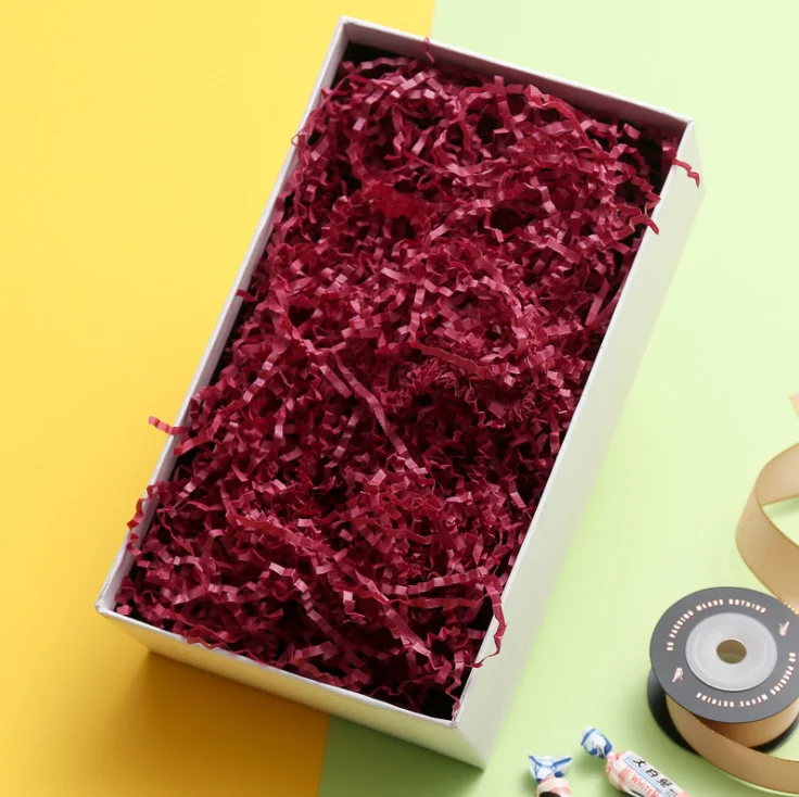 Gift Box Filled with Shredded Paper Towel Raffia Woven Packaging Ropes for Stylish and Eco-Friendly Presentations
