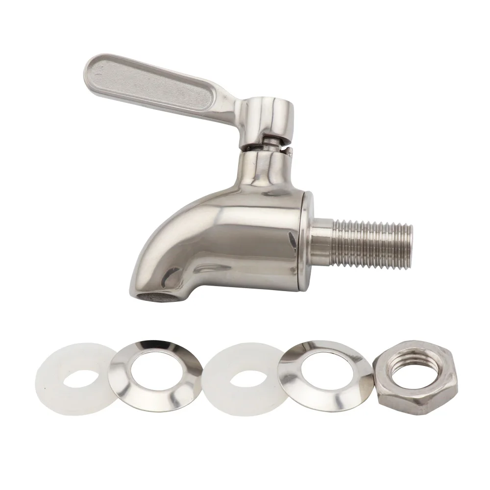 304 Stainless Steel Draft Beer Faucet Spigot Home Brew Fermenter Wine Barrel Jar Juice Dispenser Tap Water Drink 12mm