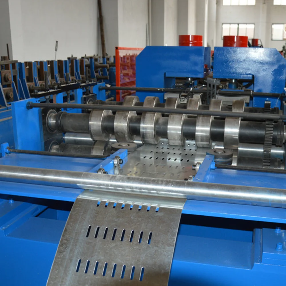 Steel Profile Roll Forming Machine Perforated C Channel Punching Electrical Cable Tray Roll Forming Machine