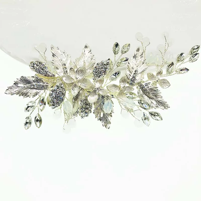 SHSS3015 Fashion Handmade Alloy Flower Wedding Accessories Pearl Crystal Bride Hair Comb