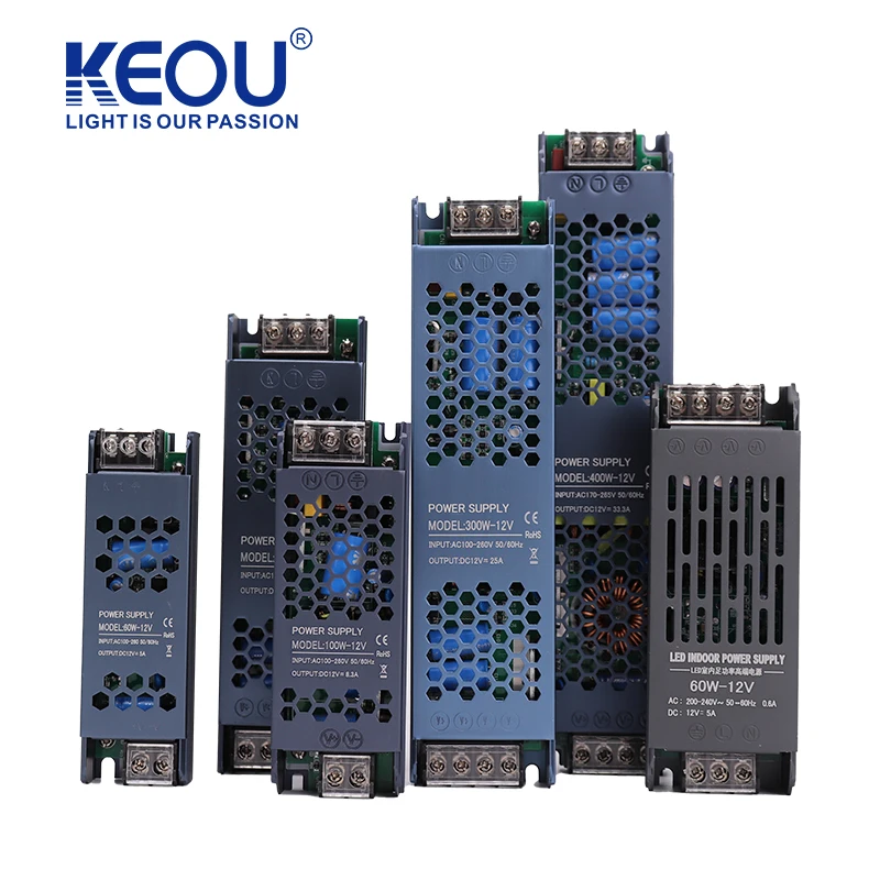 Commercial Multipurpose 60W 100W 200W 300W AC 100-260V 12V Led Driver