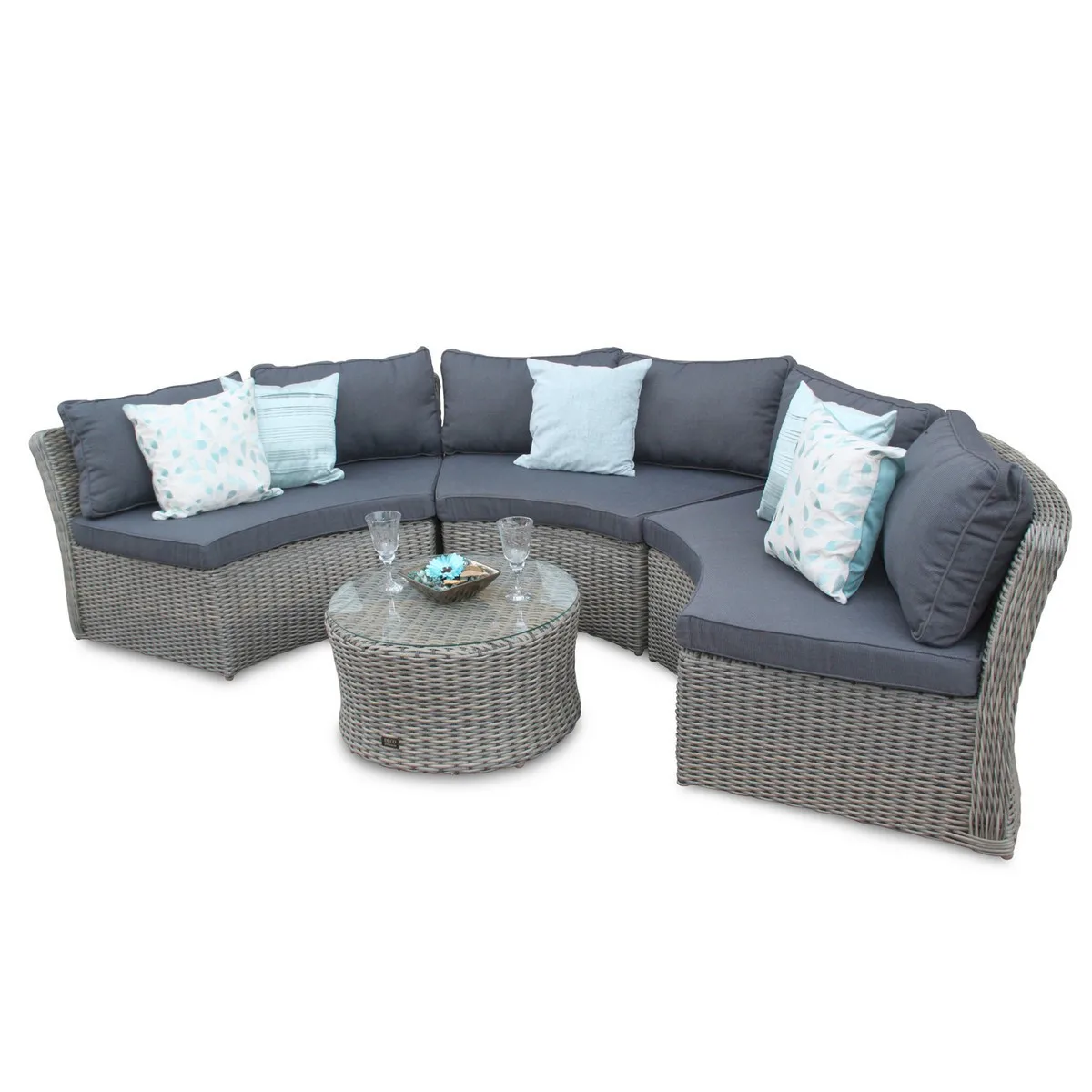 2018 Green all weather roots rattan outdoor round lounge furniture