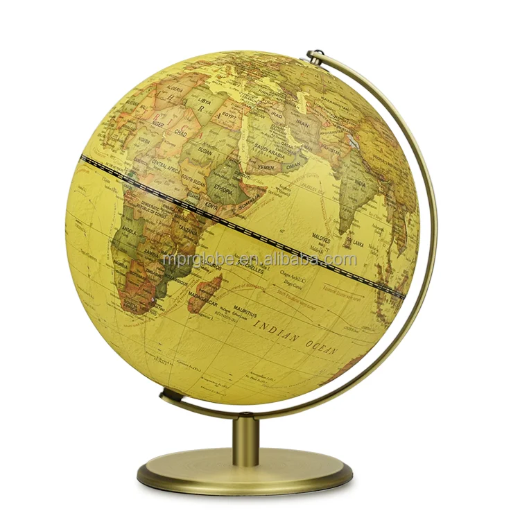 Old Map Desk Globe Metal Stand Design 30cm Globe Polished Finishing Vintage World Globe