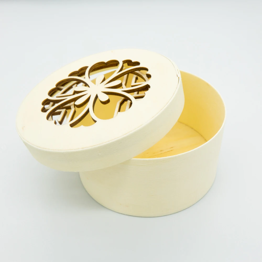 Cake Bakery Veneer Brie wooden boxes Round cheese wooden box food container