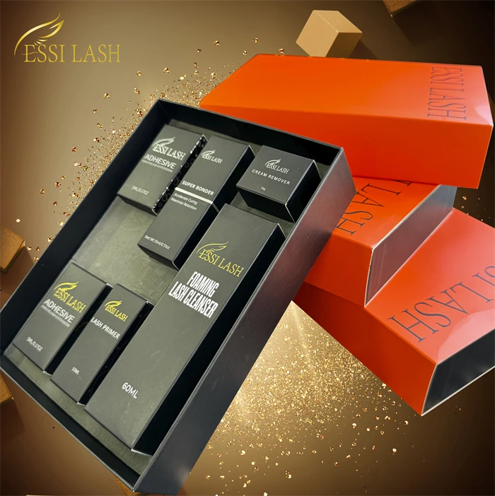 Korean High Quality Luxury Black Glue pesta as tray lashes Liquids Kit Packaging Custom Fast Strong Private Label  Eyelash Glue