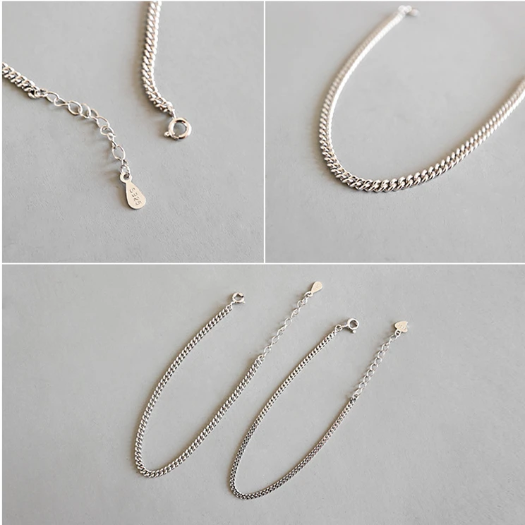 sterling silver 925 fine jewelry bracelet minority fashion design chic style side chain bracelet