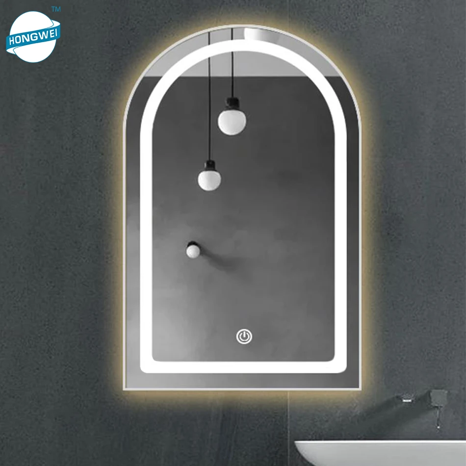 Hot Seller Bathroom Smart Salon Mirror Energy Saving Half Round Hotel Led Light Mirror For Bathroom