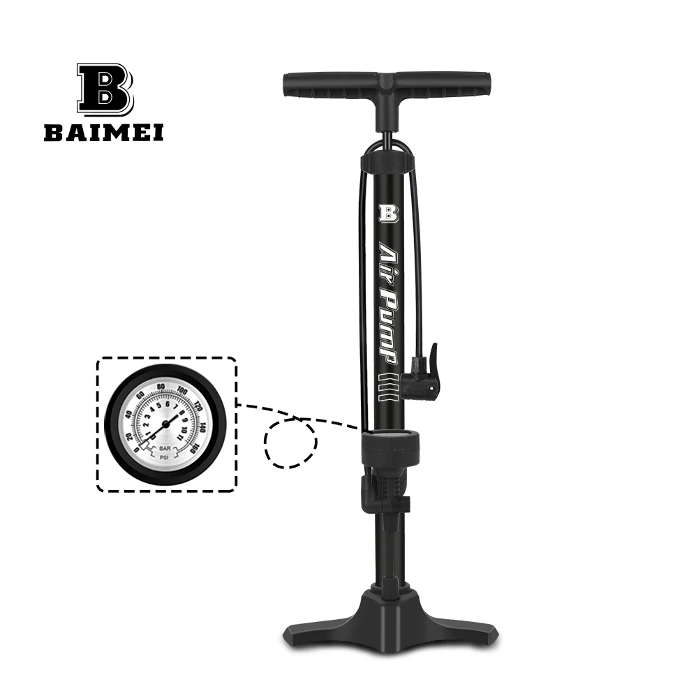 BM Floor Bike Pump, Fits Schrader and Presta Valve Types, Portable Air Pump, Bike Accessories