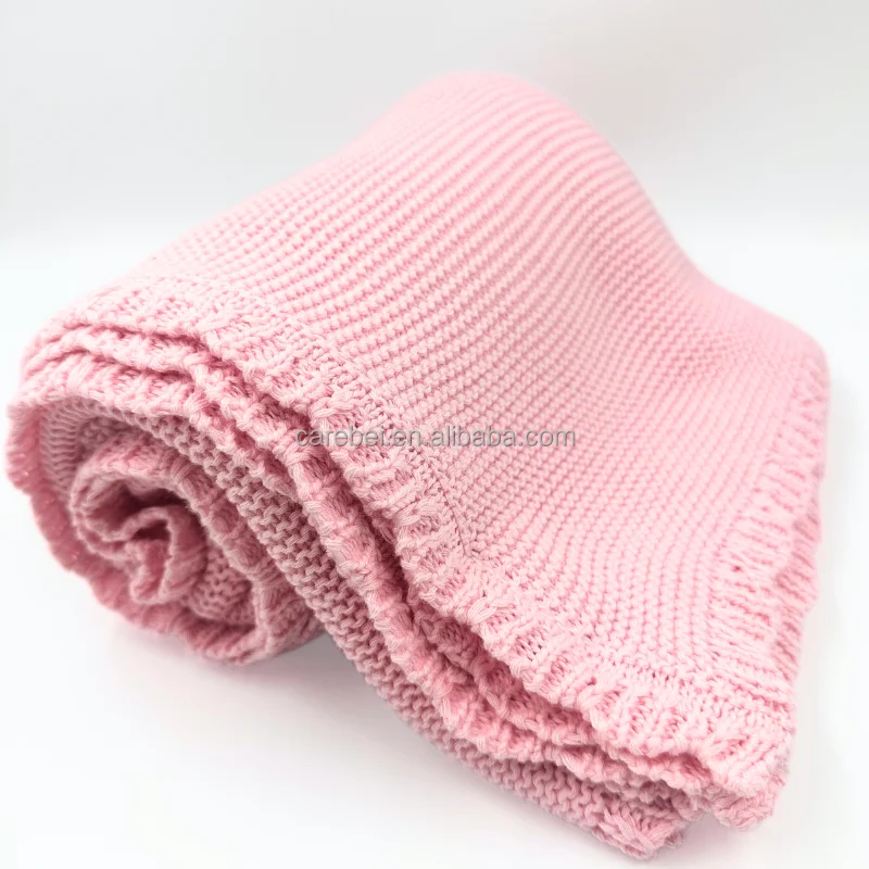 Heirloom Scallop Knit Blanket Oatmeal Fleck Expectant Parent Gift Fringe Swaddles Fitted Baby Boy Personalized Name Blankets