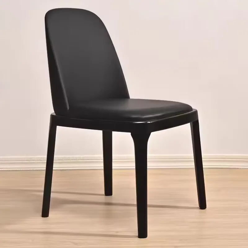 Hot Sale Nordic leather modern luxury design furniture dining room chairs solid wood chairs