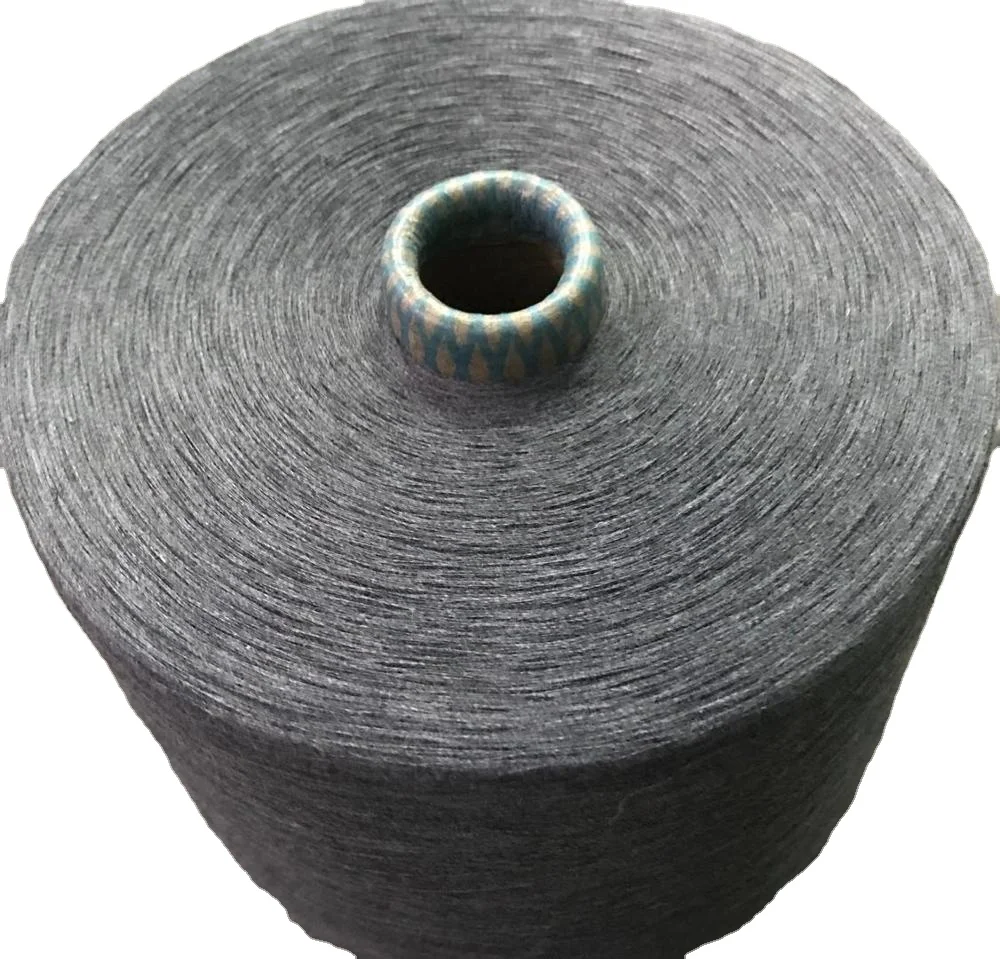 50% black grey melange yarn 30/1 price for color fabric
