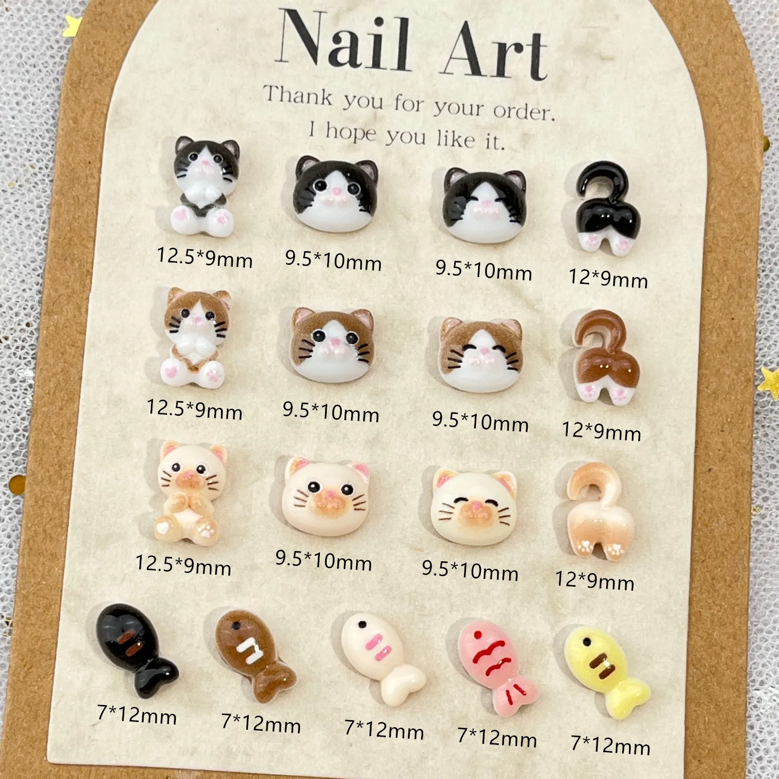 3D Kawaii кошка дизайн ногтей Стразы Мультфильм Плоская задняя подвеска украшения для поделок чехол телефона