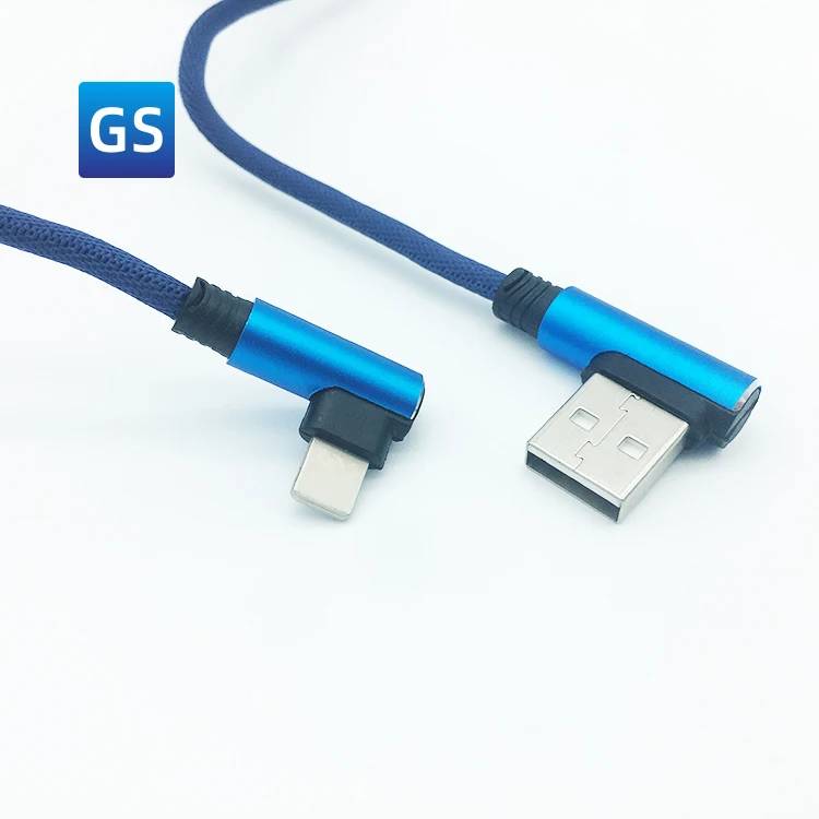 Factory Wholesale USB Type C Car Game 90 Degrees Charging Cable Cotton USB Charger Type C Wall Charger Cable