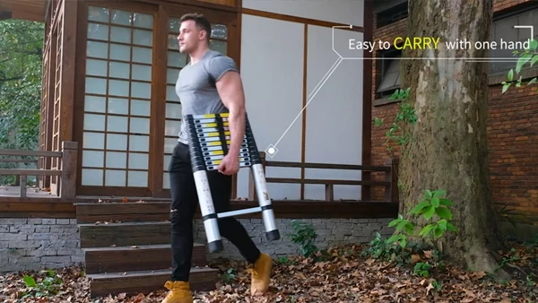 Portable Folding Aluminium Alloy Ladder Double Extension Collapsible One Side Step Telesteps Telescopic Design for Attic Use