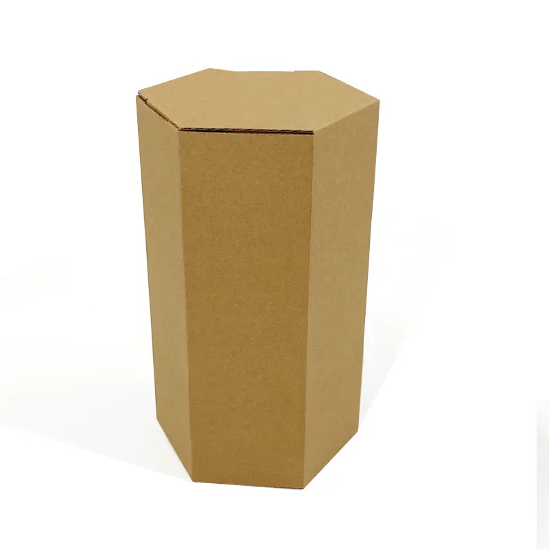 Custom eco friendly corrugated unique roller hexagon clothing packaging box for clothes