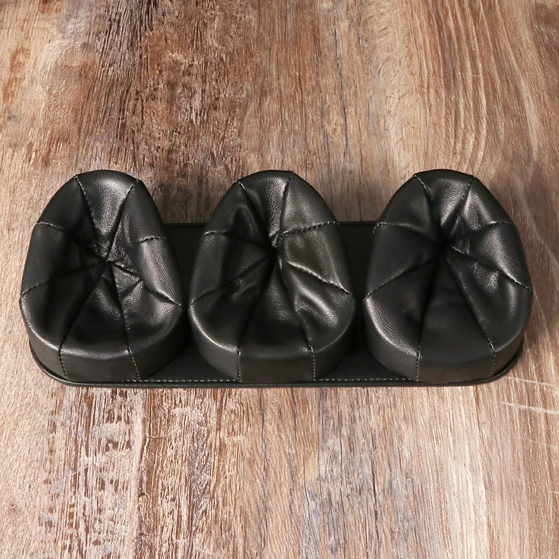 Futeng PU Leather Pipe holder Smoking Accessories Black Sofa Stand Rack Holder For 3 Pipes