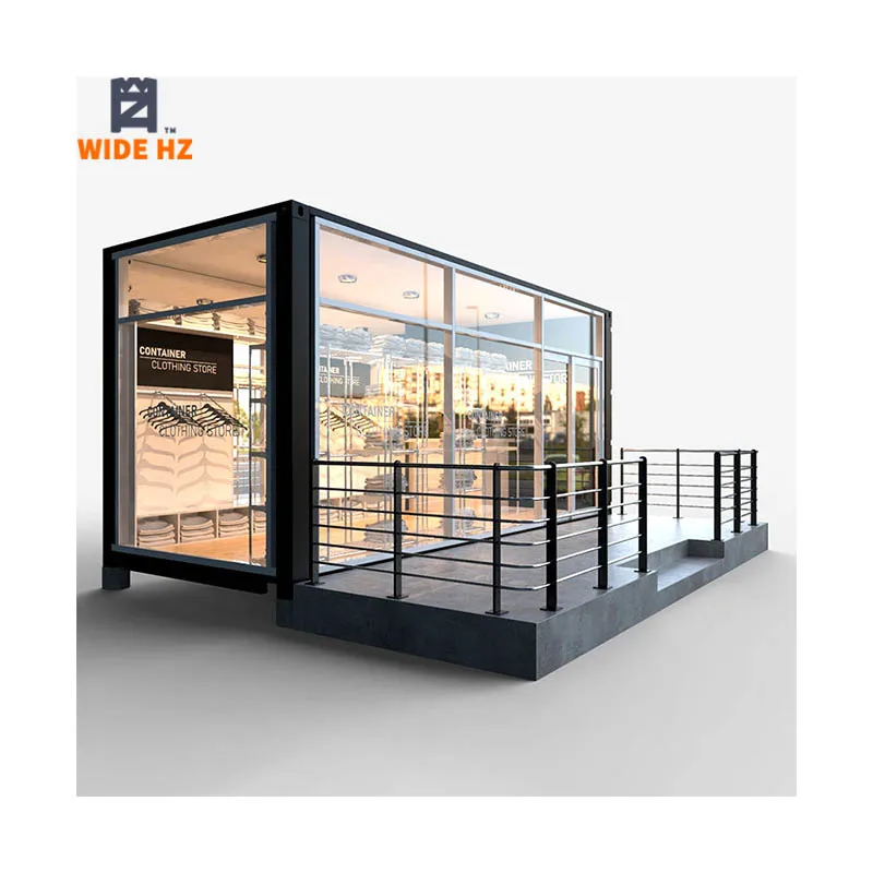 20 feet portable shipping container clothing store prefab mobile shop pop-up retail store